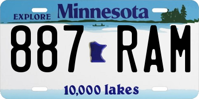 MN license plate 887RAM