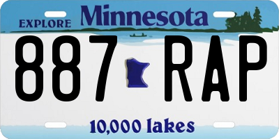 MN license plate 887RAP