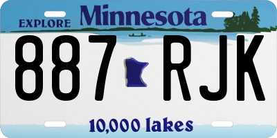 MN license plate 887RJK