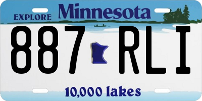 MN license plate 887RLI