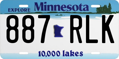 MN license plate 887RLK