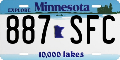 MN license plate 887SFC