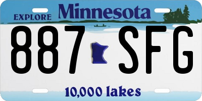 MN license plate 887SFG