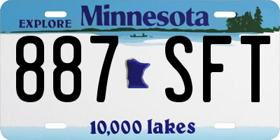 MN license plate 887SFT
