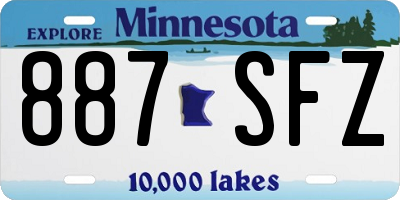 MN license plate 887SFZ