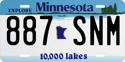 MN license plate 887SNM