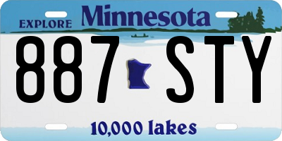 MN license plate 887STY