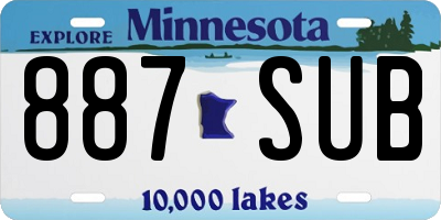 MN license plate 887SUB
