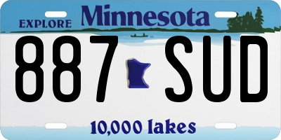 MN license plate 887SUD