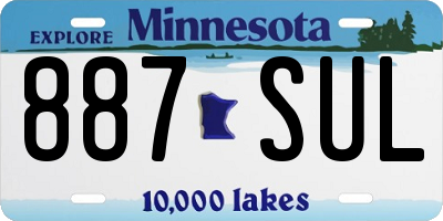 MN license plate 887SUL