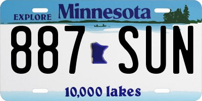 MN license plate 887SUN