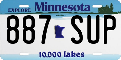 MN license plate 887SUP