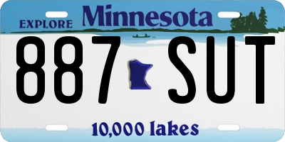 MN license plate 887SUT