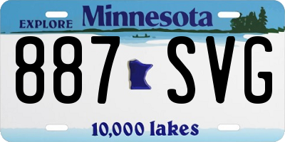 MN license plate 887SVG