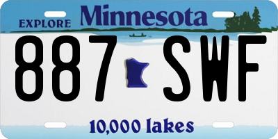 MN license plate 887SWF