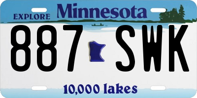 MN license plate 887SWK