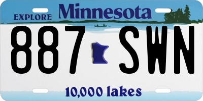 MN license plate 887SWN