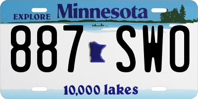 MN license plate 887SWO