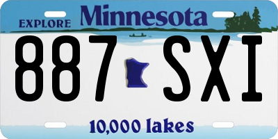 MN license plate 887SXI