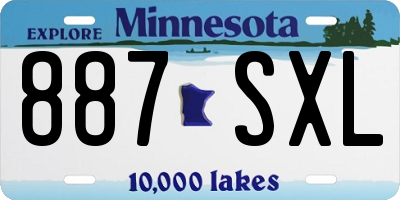 MN license plate 887SXL