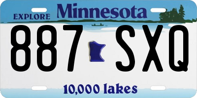 MN license plate 887SXQ