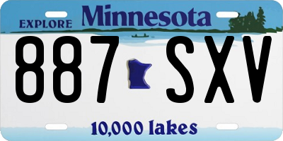 MN license plate 887SXV