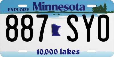 MN license plate 887SYO
