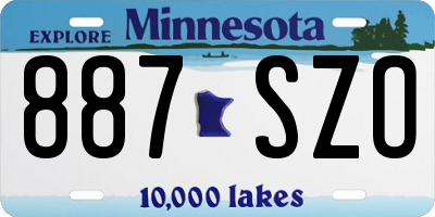 MN license plate 887SZO
