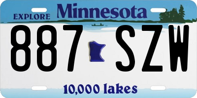 MN license plate 887SZW