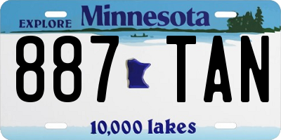 MN license plate 887TAN