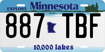 MN license plate 887TBF
