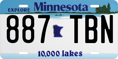 MN license plate 887TBN