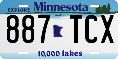 MN license plate 887TCX