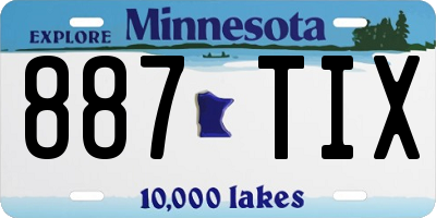 MN license plate 887TIX