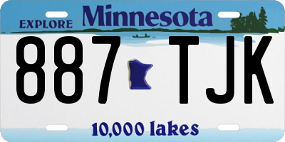MN license plate 887TJK