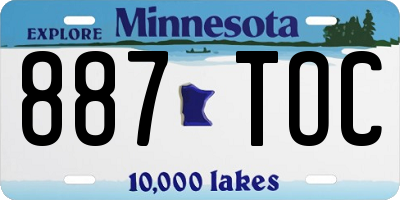 MN license plate 887TOC