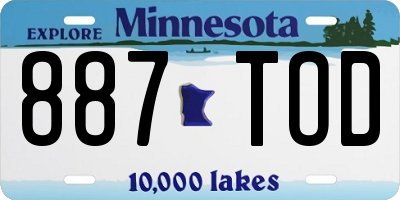 MN license plate 887TOD