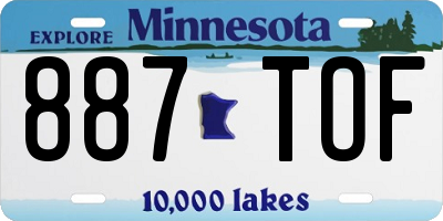 MN license plate 887TOF