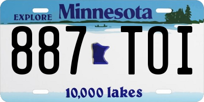 MN license plate 887TOI