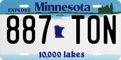 MN license plate 887TON