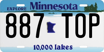 MN license plate 887TOP