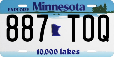 MN license plate 887TOQ