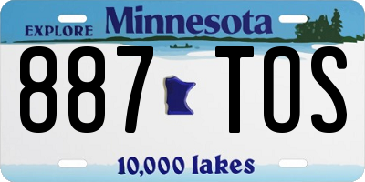 MN license plate 887TOS