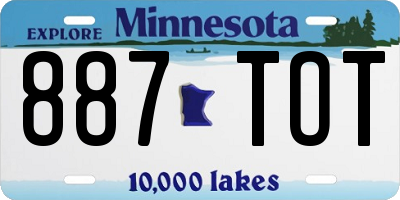 MN license plate 887TOT