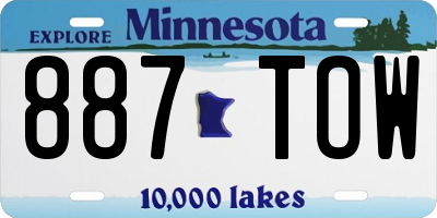 MN license plate 887TOW