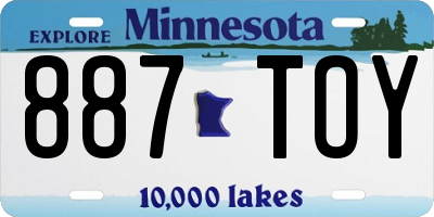 MN license plate 887TOY