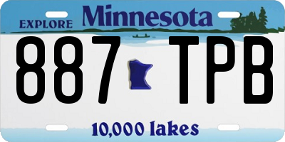 MN license plate 887TPB