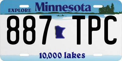 MN license plate 887TPC