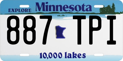 MN license plate 887TPI