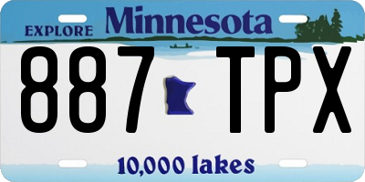 MN license plate 887TPX